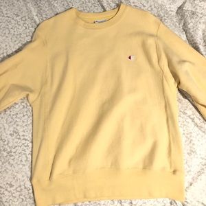Pastel yellow champion crewneck